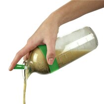 Salad Dressing Shaker Container, Dripless Pour, Leak-, Soft Grip
