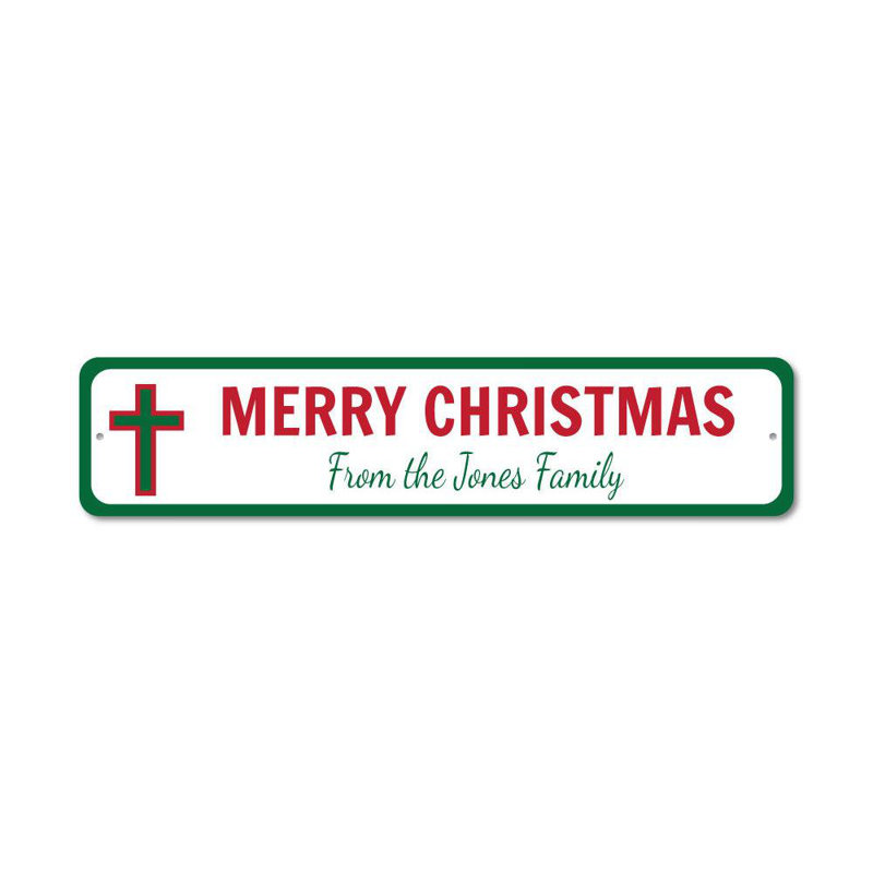 Plaque de Noël en aluminium, H 4 po x l 18 po x P 0,04 po