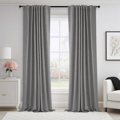 100% Blackout Curtains For Bedroom 52 Inches Wide Thermal Insulated Rod Pocket