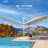 Ronak 9' Square Cantilever Umbrella with Base and 360° Rotation-1943350659