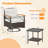 3 PCS Outdoor Swivel Chair Set with 2-Tier Tempered Glass Side Table Cushions-2119465975