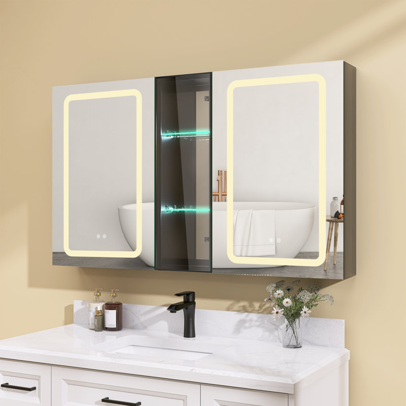 Armoire à pharmacie avec miroir et 6 tablettes à DEL Jeriyah, Droite