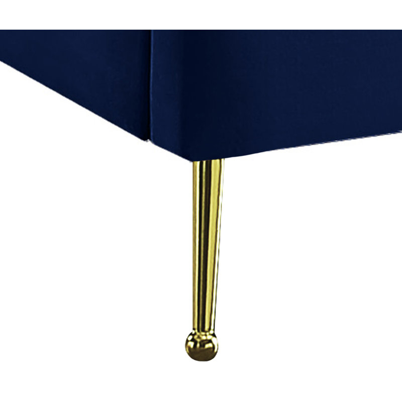 Lit plateforme tapissier Sonette, Grand, Velours marine