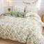 Housse de couette blanche et verte avec motif floral botanique vert et jaune-99081821