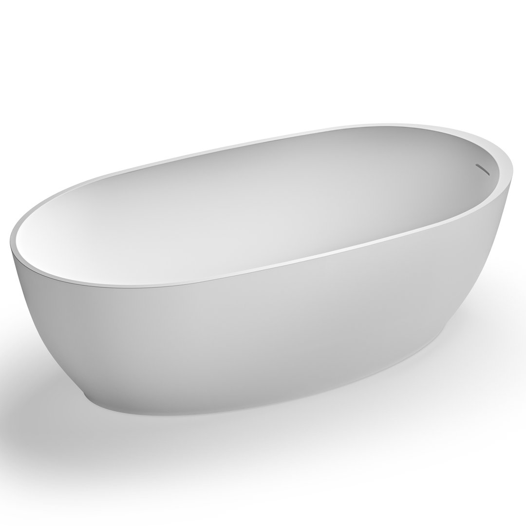 Ruvati 59-inch epiStone Solid Surface Oval Freestanding Bath Tub Canali Ruvati 