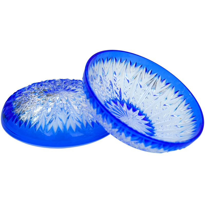 Bol décoratif en cristal bleu / transparent