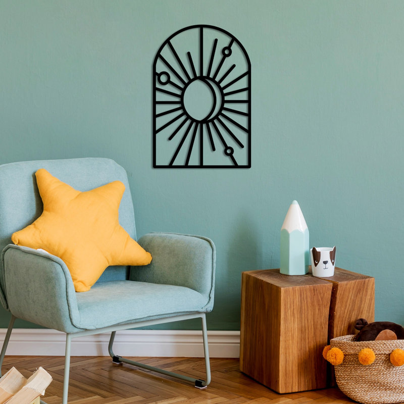 Élégant accessoire mural en métal noir, 19,7 po x 13,4 po | 100% métal durable, épaisseur: 0,06 pouce | Conception murale facile et légère, poids de 1,0 lb | Parfait pour la décoration intérieure, le salon et les espaces de bureau