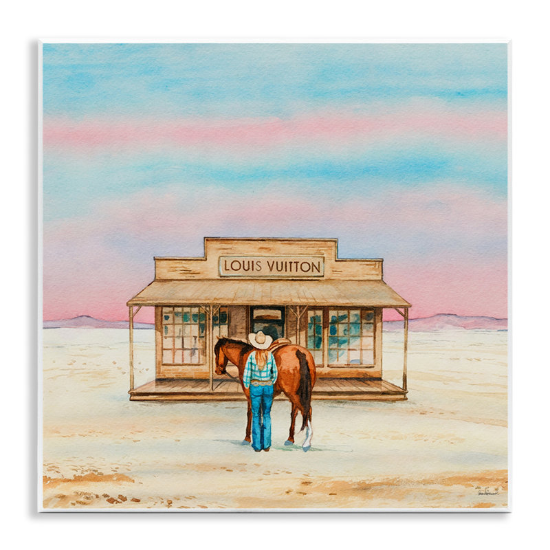  Glam Cowgirl Shopping Wall Plaque Art by Amanda Greenwood