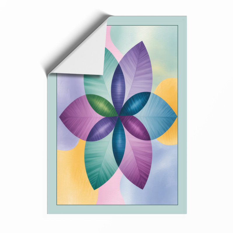 Pastel Petal Bloom Geometric - Print, Unframed, A2 - 59.4 x 42.0 cm
