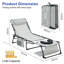 Fauteuil de bronzage face cachée avec trou d'accoudoirs, chaise longue pliante réglable à 5 positions pour bronzer (gris, 2 pièces)-1644947104