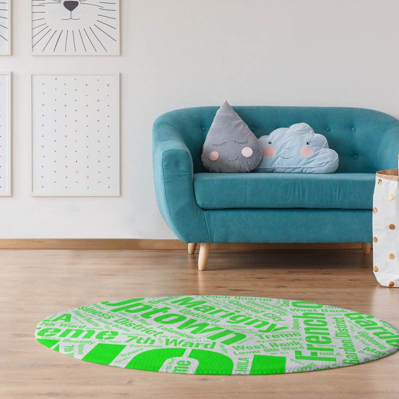 Chenille Indoor Rug, Round 5'