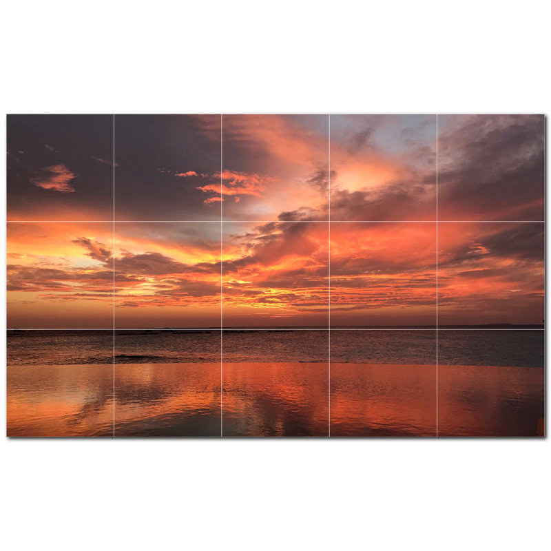 Murale décorative en céramique 8 po x 8 po Sunset