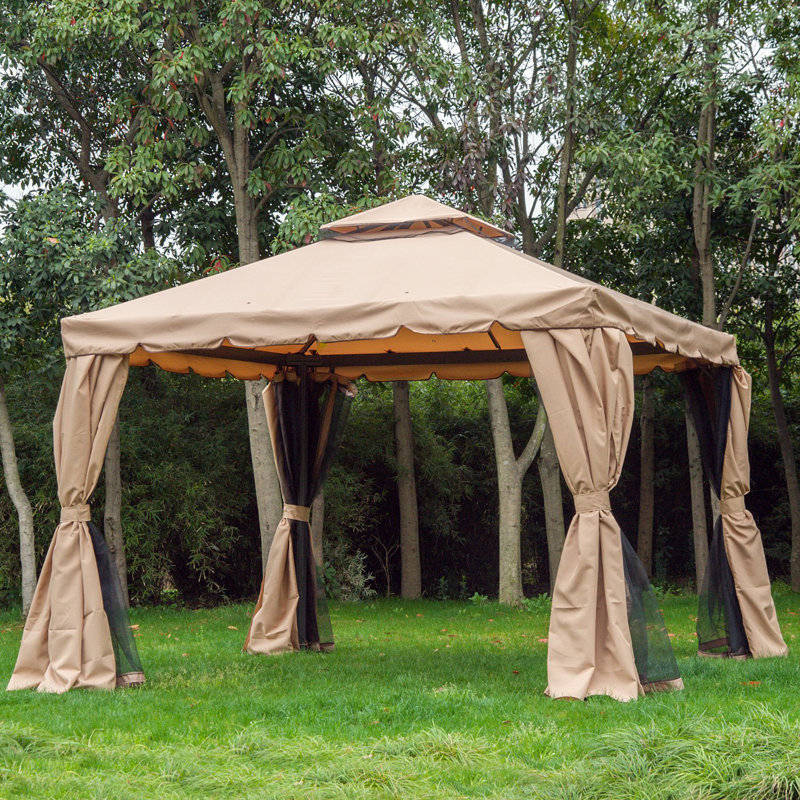Pavillon de jardin en aluminium l 10 pi x P 10 pi, Kaki