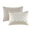 Édredon 3 pièces double / grand. Tissu en coton chenille. Imprimé taupe. Intérieur. 2 taies décoratives assorties. . Charmante chambre à coucher rehaussant les caractéristiques d'un lit double / grand lit. Capitonnage. Conception mise à jour. Et blanc. . Lavable-116011914-116011915
