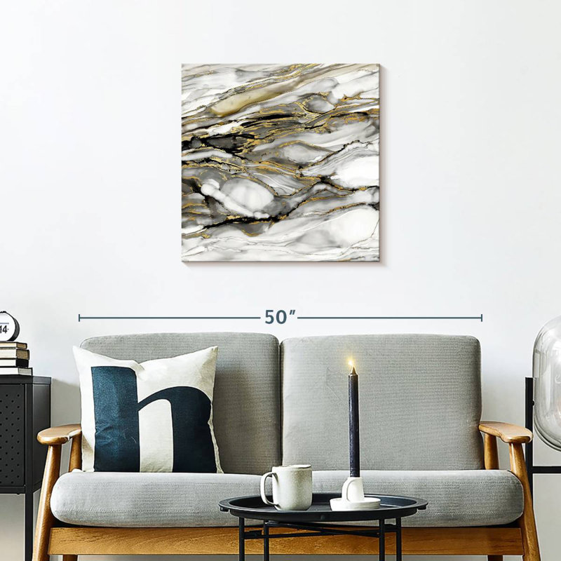 Marbled Gold I, 24" H x 24" W