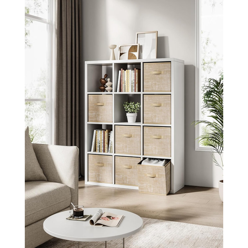 Paquet de 8 cubes de rangement pliables en tissu non tissé, bacs de rangement de placard 13 po x 13 po x 13 po avec poignées doubles, paniers de rangement pliables pour les tablettes