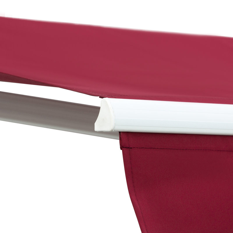 8' X 7' Patio Awning Retractable, Manual Exterior Sun Blocking. Wine Red, Adjustable To Lessen Sun's Heat, Suits Different Surfaces Retractable Sunshade Awning, Deck Window Cover. Decrease For Diverse