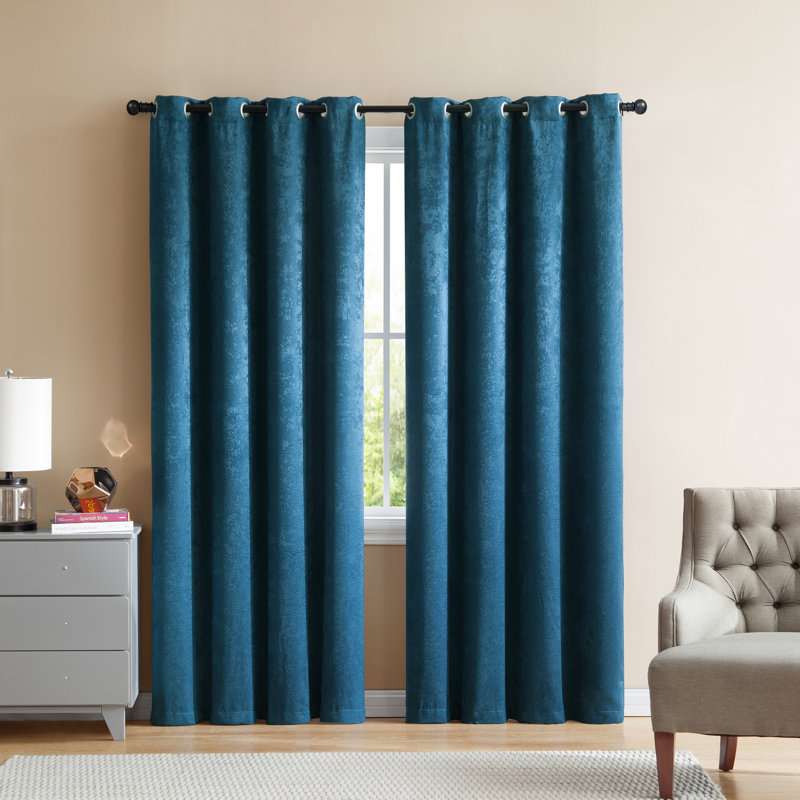 Rideau en polyester Thermopolis, Bleu sarcelle