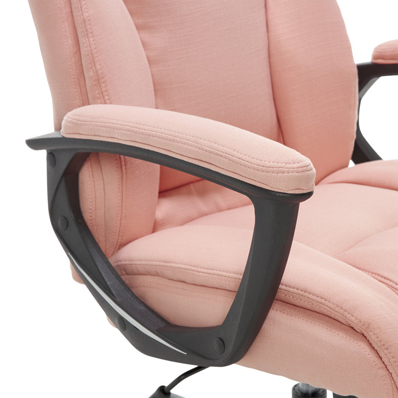 Harvard Pink High-Back Swivel Executive Office Chair with Fabric Upholstery