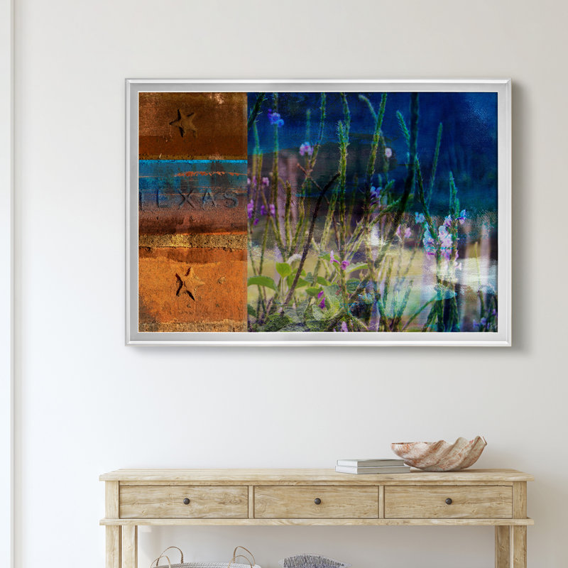 " Texas Wildflowers ", 26.5" H x 36.5" W x 1.5" D, Silver