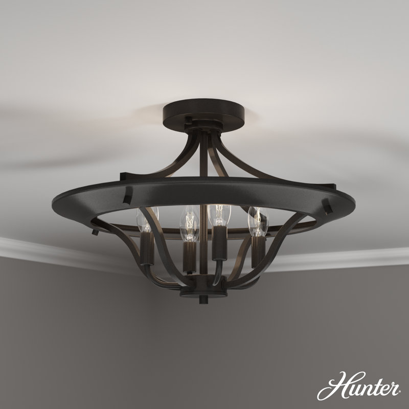 Noble Bronze 18" LED Semi-Flush Mount Ceiling Light