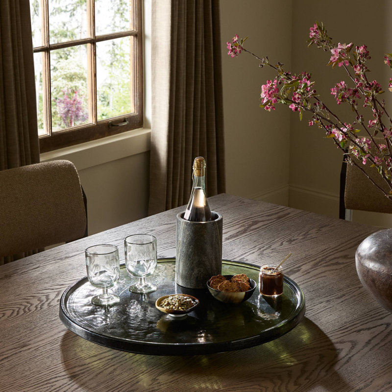 Suz Lazy Susan, Moss Cast Glass