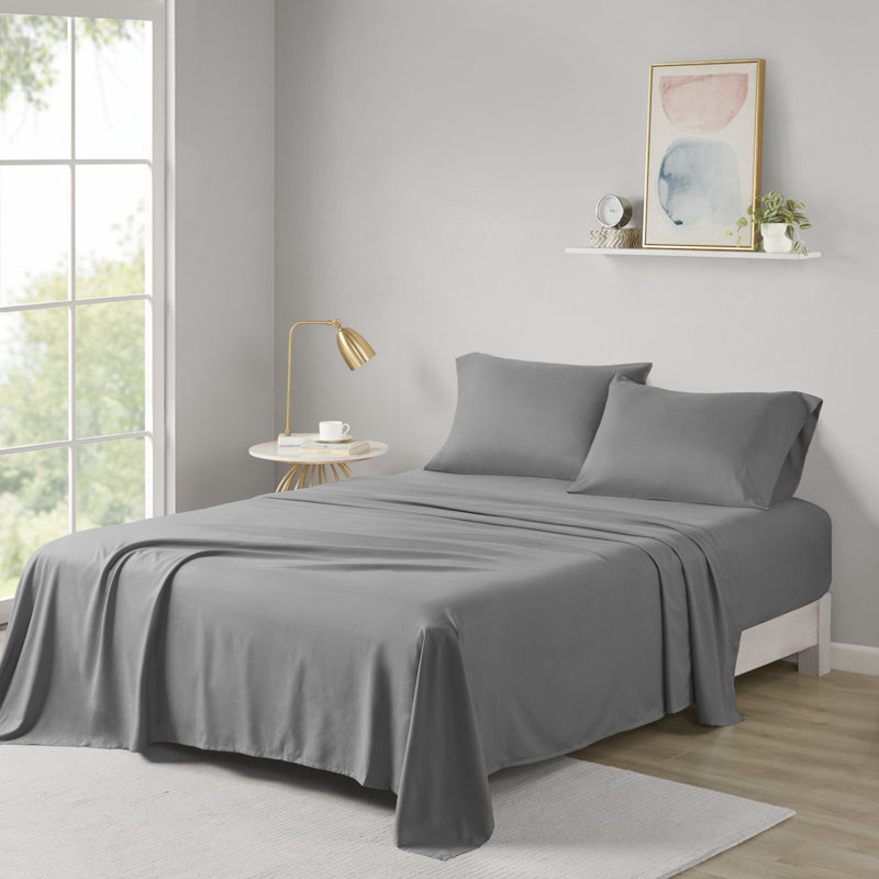 Ensemble de draps toutes saisons Intelligent Design, Ensemble de draps très grand + 2 taies d'oreiller, Gris anthracite