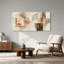 Composition géométrique abstraite sur toile rouille et beige-354770191