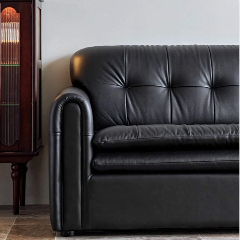 Canapé rétro noir Mid-Century haut de gamme