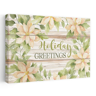 Holiday Greetings 1 Piece Wrapped Canvas Wall Art