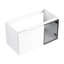 Meuble-lavabo moderne de 36 po avec 2 portes à fermeture douce, meuble-lavabo blanc brillant, demi-porte en verre gris, contreplaqué construit pour plus de commodité