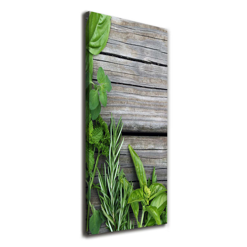Herbs On Wood - Wrapped Canvas Print