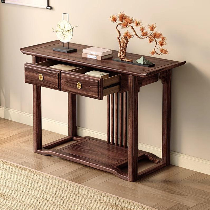 Nouvelle table d'entrée en bois massif de style chinois, H 34,6 po x l 47,2 po x P 13,8 po