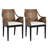 Woven Rattan Arm Design Upholstered Accent Chair