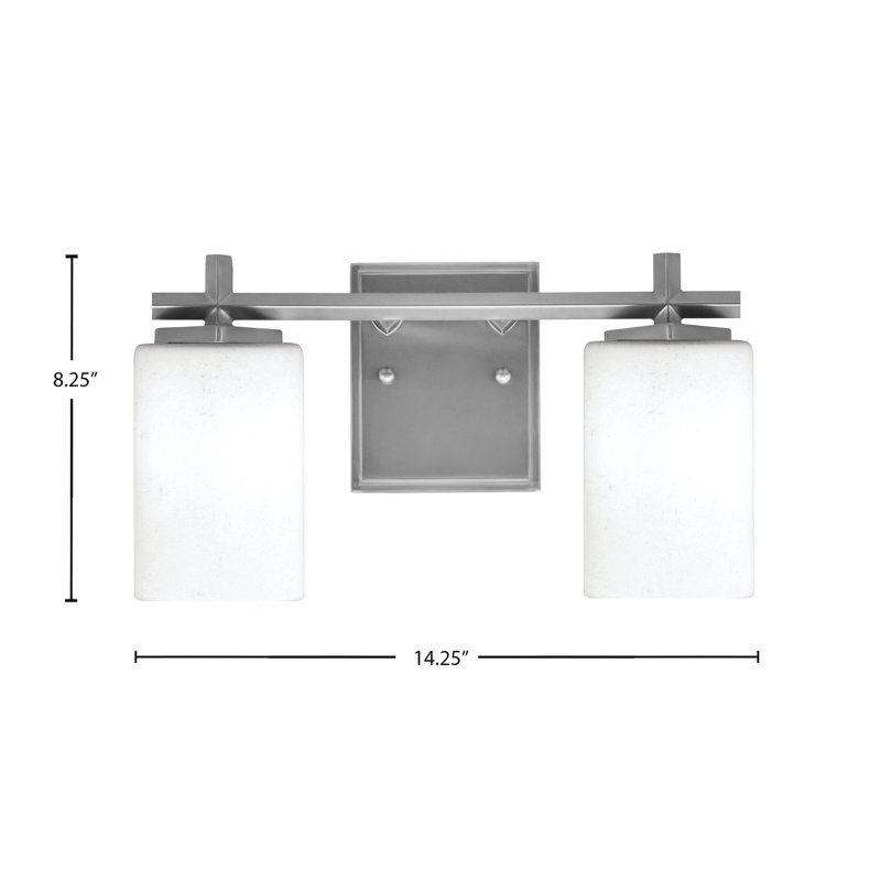 Applique murale Mariko à 2 lumières, fini graphite, verre mousseline blanc 10 cm, H 8,25 po x l 14,25 po x P 6,25 po