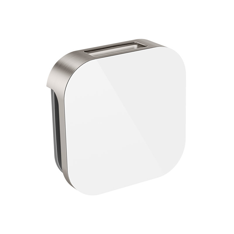 Pièce de générateur de vapeur en verre, Nickel brossé / Blanc