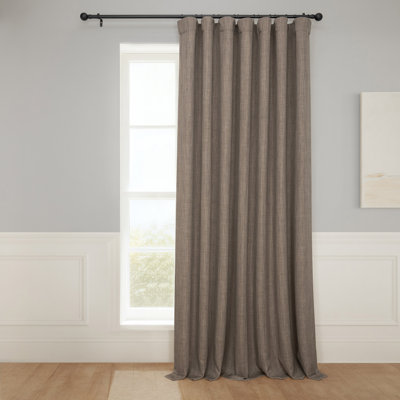 Ottis Faux Linen Room Darkening Curtain Panel 