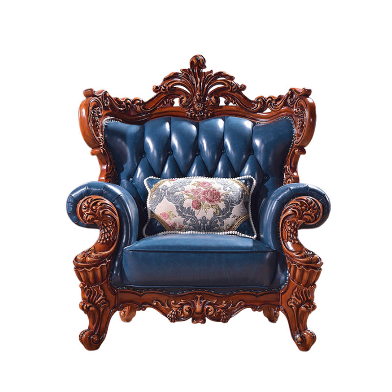 Fauteuil en cuir véritable capitonné de 47,2 po de largeur
