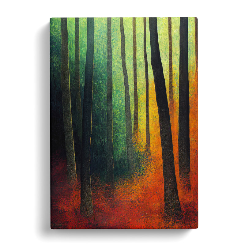 Colourful Forest No.1 - Wall Art, Wrapped Canvas, 50cm H x 35cm W x 3cm D, No Matte