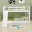 Structure de lit superposé en bois avec échelle, glissière convertible, support de lattes de bois