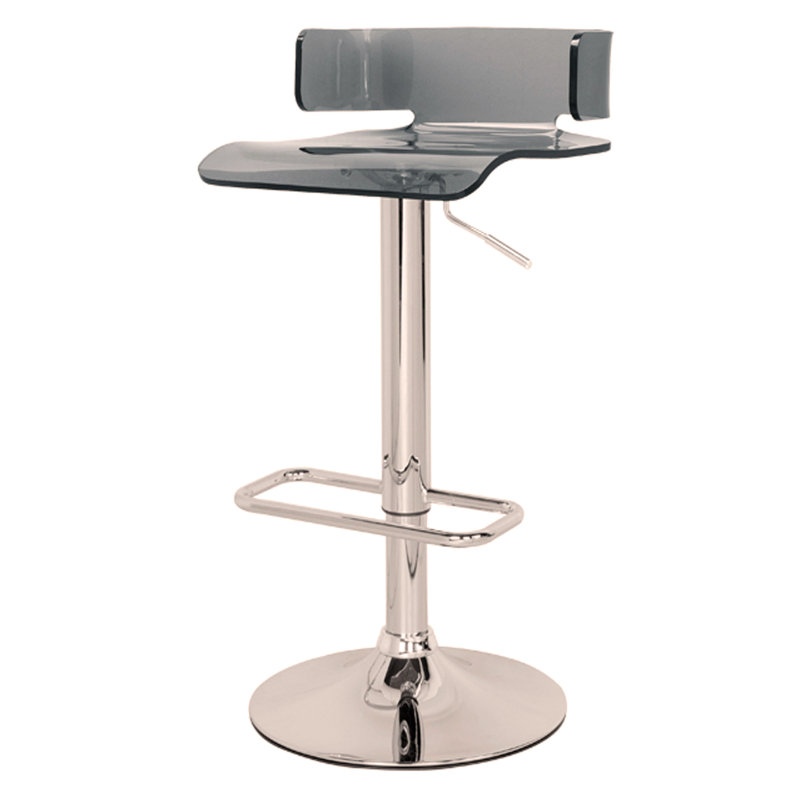 Tabouret pivotant gris et chrome