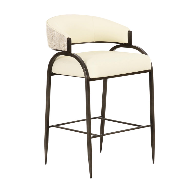 Tabouret de comptoir Tatum, Crème, crème