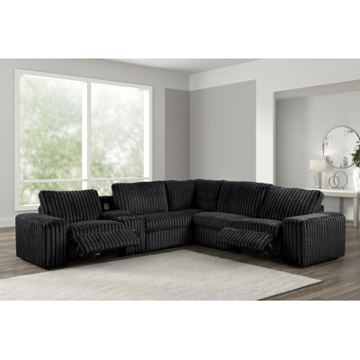 Canapé modulaire inclinable électrique Amelya Onyx