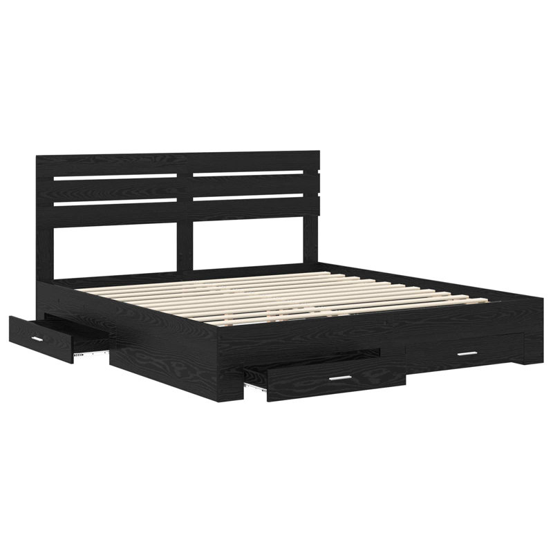 Bed, Black Oak, Super King (6')
