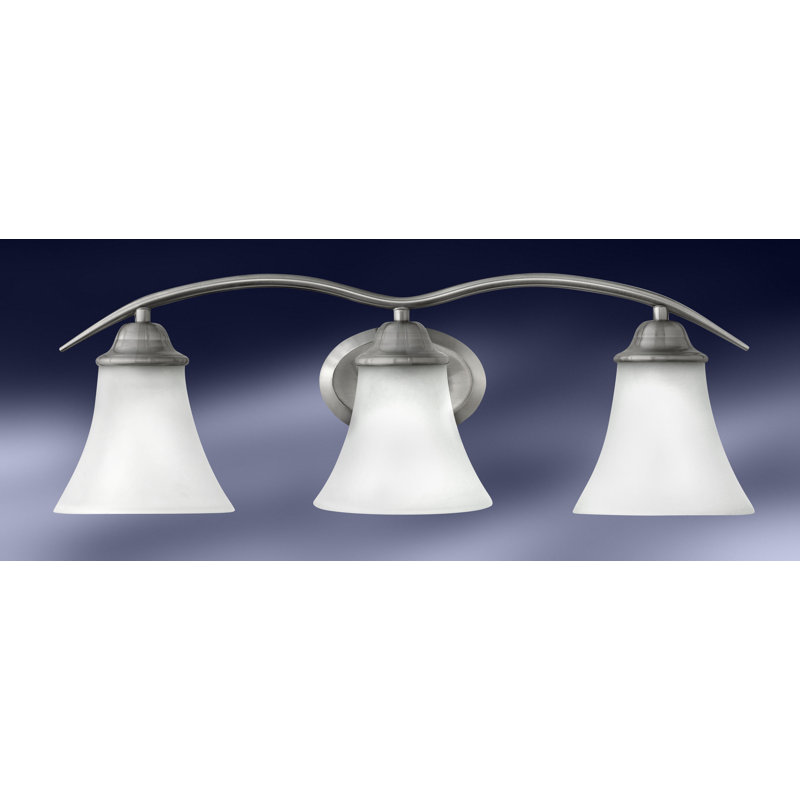 3 - Light Vanity Light, Brushed Steel