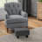 Foot Rest With Linen Upholstery, Charcoal Gray, Compact For Any Home, Comfortable Fabric Rest, Gray Shade, Daily Living,