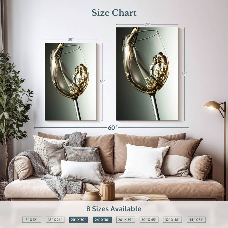Yarlin Smooth White Wine, 36" H x 24" W