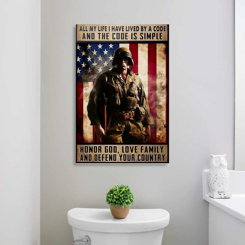 Soldat «All My Life I Have Lived By a Code», impression sur toile tendue, L 24 po x H 36 po