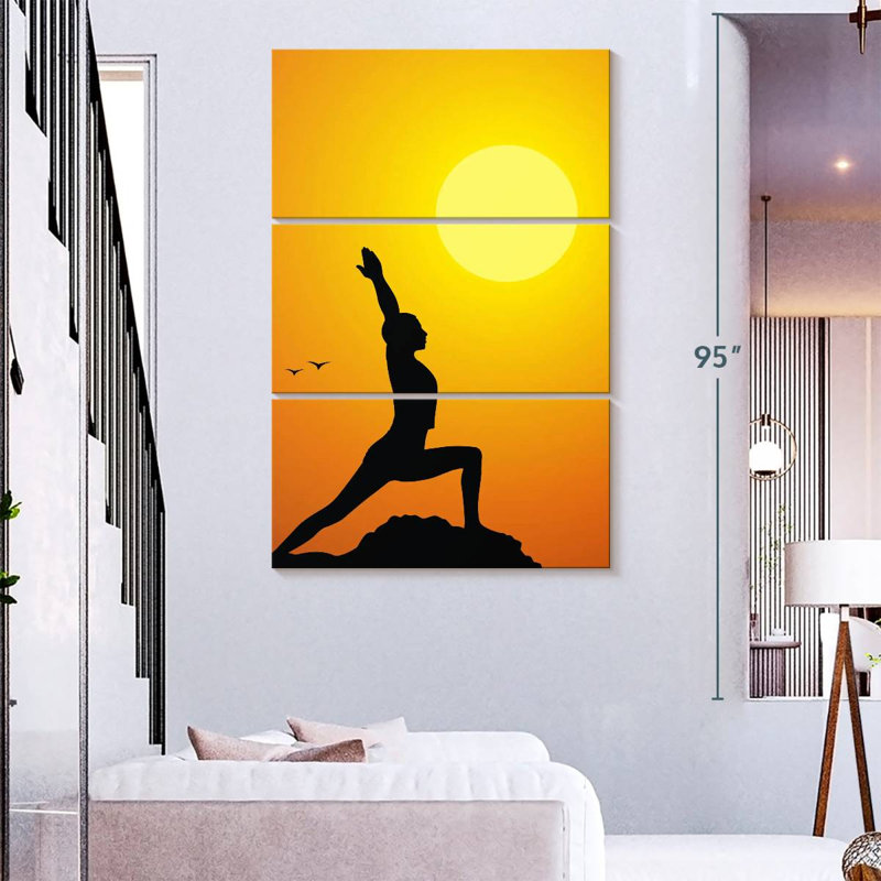 Yoga coucher de soleil, H 38 po x l 24 po