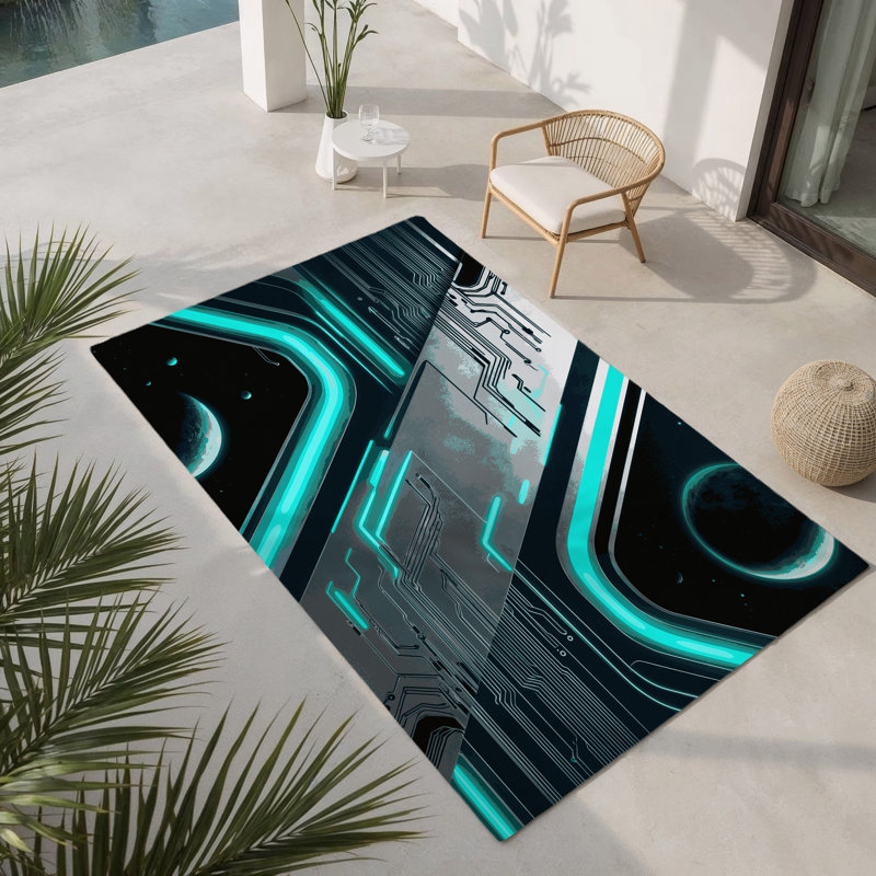 Orbit Glow Indoor And Outdoor Area Rug, Rectangle 2' x 3'